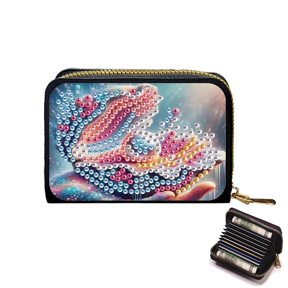Exquisite Pattern DIY Diamond Painting Card Holder Wallet Purse Rhinestone Mosiac Zipper Wallet Handbag Female Outdoor Bag