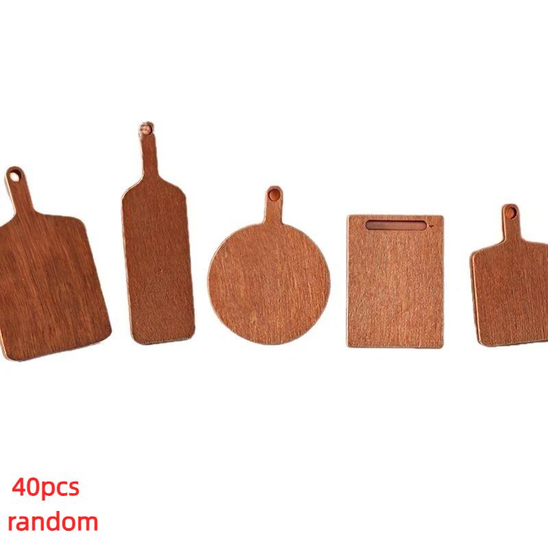 20/40Pcs Mini Chopping Board Round Square Doll House Simulation Bread Dessert Plate Kitchen Decor Diy Tableware Supplies
