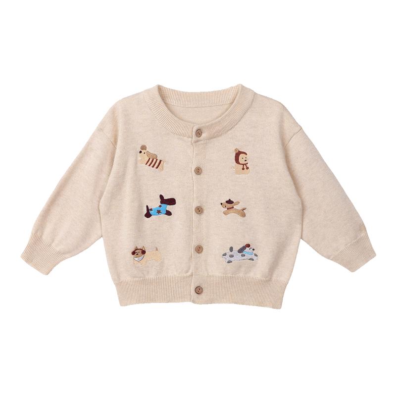 LUSON Boys  Spring Autumn Cartoon Knit Cardigan 120