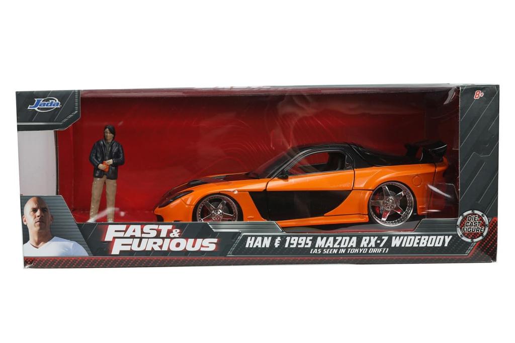 Kyosho Jada Toys Fast & Furious Series 1/24 Scale F&F Mazda RX-7 Orange with Han Lu Figure (Finished Model) JADA33174