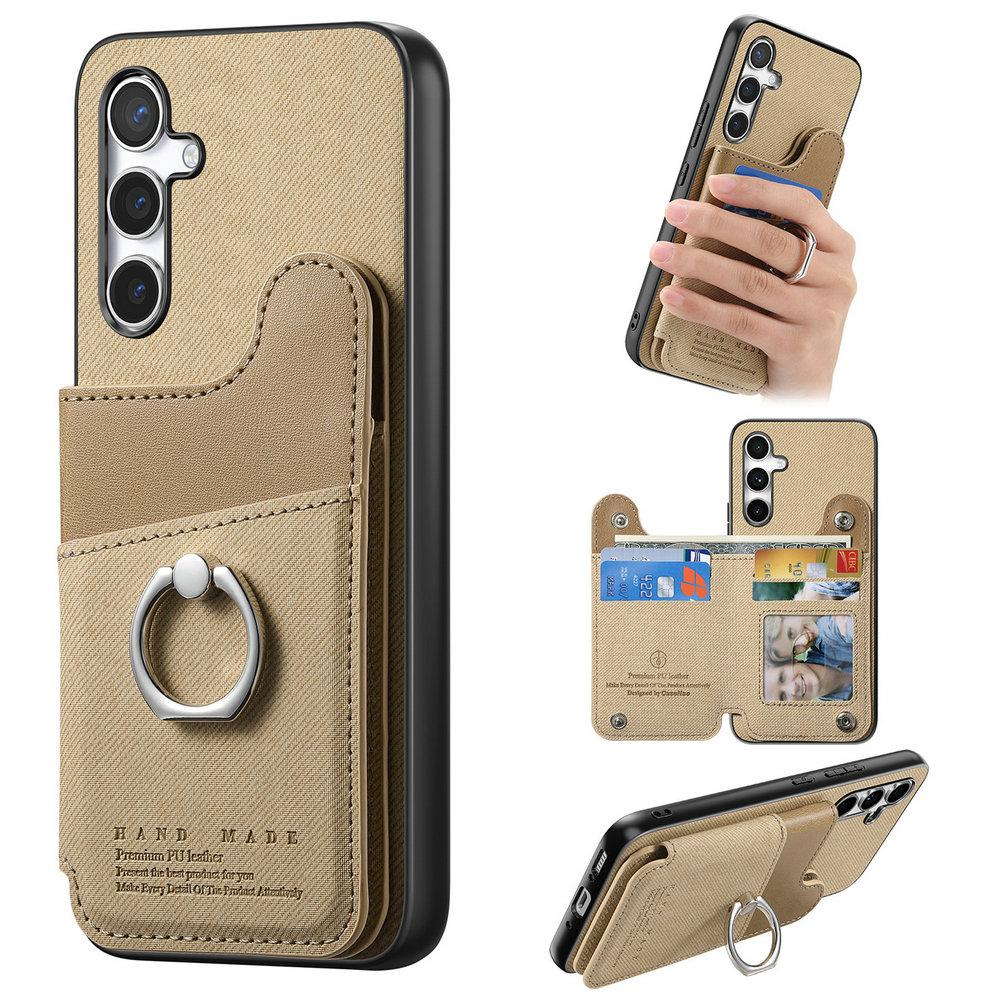 RFID Leather Card Back Case for Coque Samsung A56 5G 2026 Ring Holder Wallet Etui Galaxy A36 A26 A17 A16 A06 A 16 17 36 56 Cover