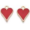 KitBeads 100pcs Enamel Red Heart Charms Mini Valentine's Day Love Heart Shaped Charms for Jewelry Making Bulk