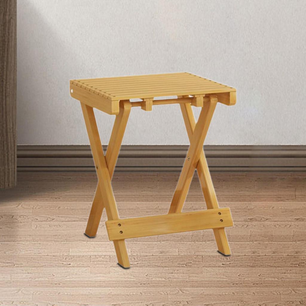 Bamboo Folding Stool Fishing Outdoor Foldable Camping Seat for Hiking