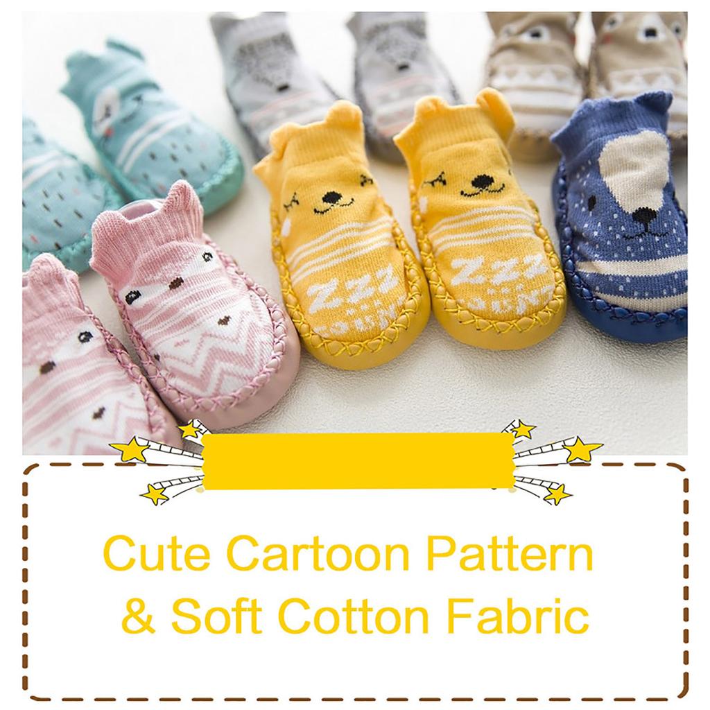 Baby Socks with Rubber Dots Soles Anti-Slip Soft Sole Cute Cartoon Floor Socks for Children Infant Toddler
