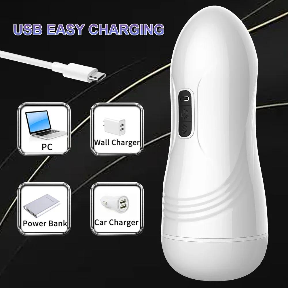 Male Masturbator Automatic Penis Vibration Blowjob Equipment Machine Vagina Masturbation Cup Pussy Sex Toys Adult Goods for Men