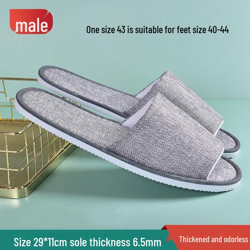 Disposable Linen Hotel Slippers 30 Pairs Pack