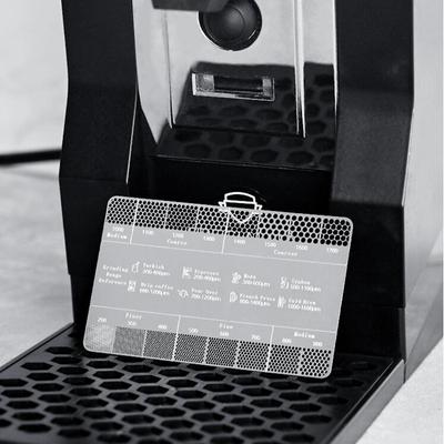 Tarjeta de comparación de referencia del espesor de molienda del café en polvo Escala de comparación del espesor del polvo de molienda del molinillo Accesorios para café