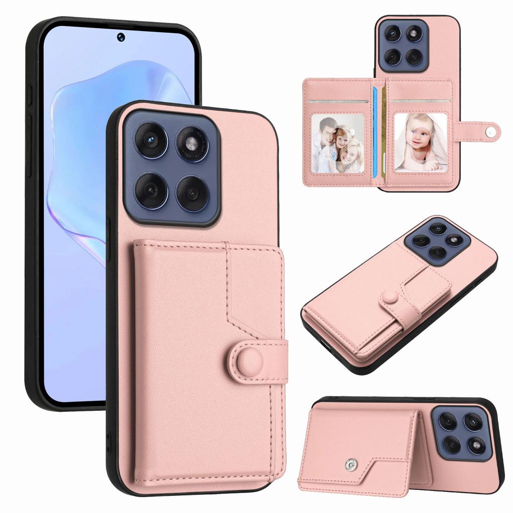 For Motorola Edge 60 5G/Motorola Edge 60s 5G/Motorola Edge 60 Fusion 5G Case RFID Blocking Card Holder Kickstand TPU + PU Leather Phone Back Cover