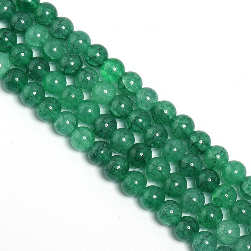 1 Strand 8 10mm Glass Floral Beads Colorful Round Loose Spacer Beads For DIY Charms Jewelry Making Bracelet Necklace Accessories