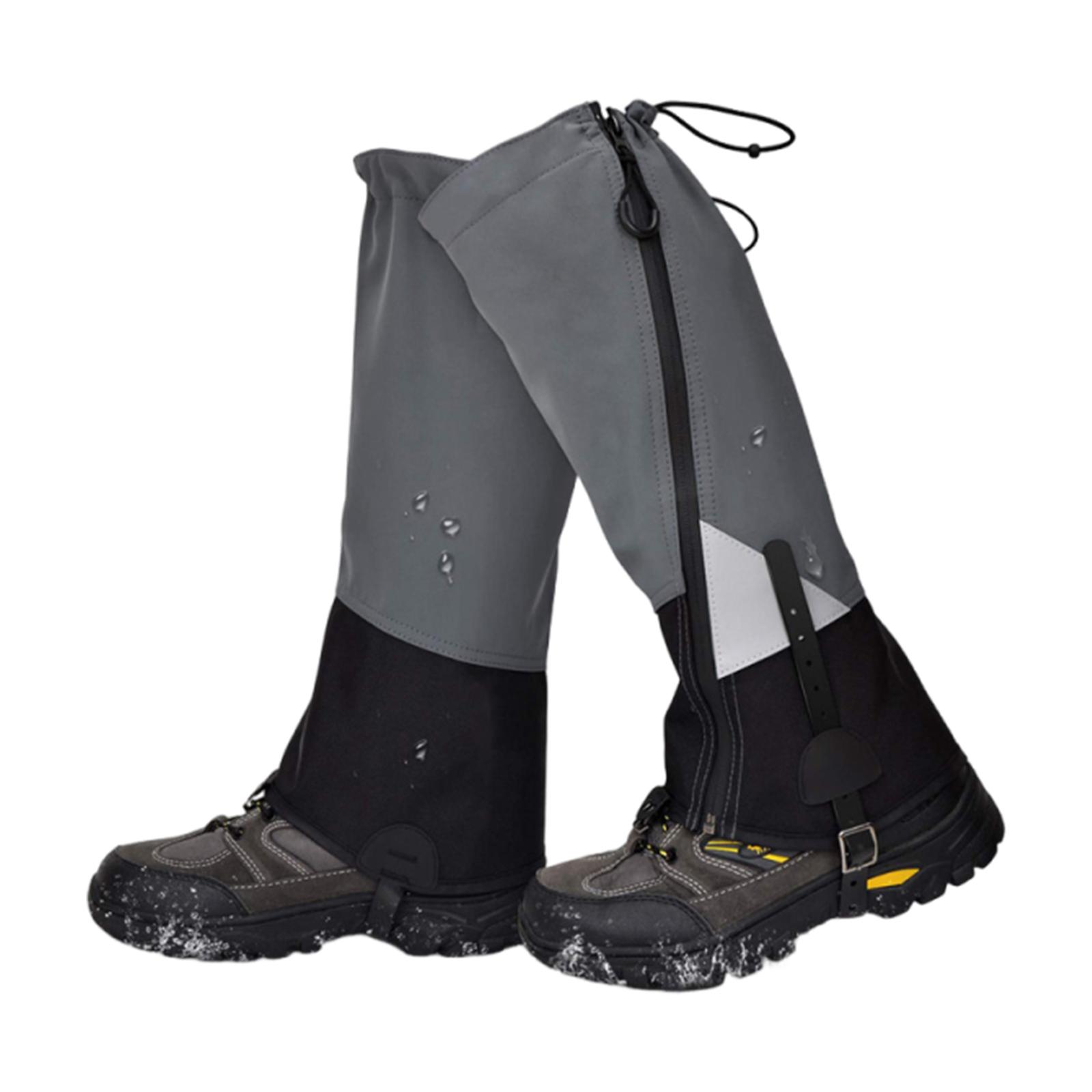 

2pcs Hiking Leg Gaiter Waterproof Winter Tourist Snow Foot Cover Thermal Snow Cover for Camping Trekking Climbing S сірий