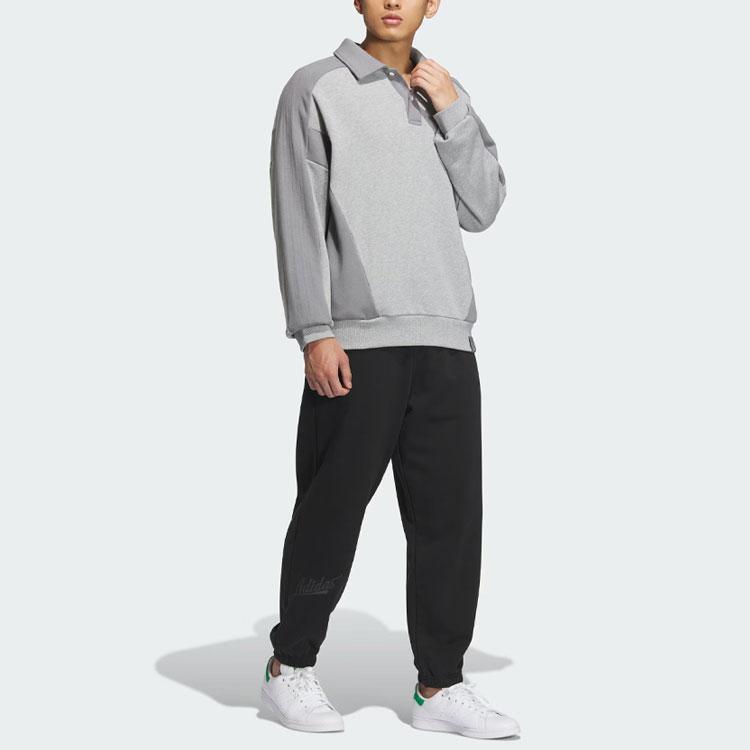 Adidas Originals Wing Chun Series Toc Crew Sweatshirt Color Block Loose Fit Long Sleeve Unisex Sweatshirt Medium-Gray IZ1536