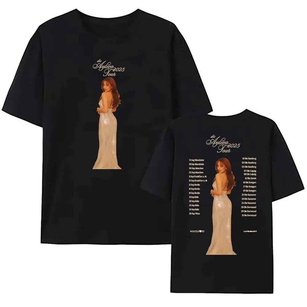 

Die Ayliva Tour 2026 Tshirts Short Sleeve Cotton O-neck T-shirt High Quality Cotton Unisex Tee-shirt Streetwear Camisetas S