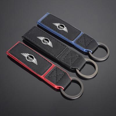 Metalowe Skórzane Logo Samochodu Breloki Emblemat Breloczki Do BMW Mini Cooper R50 R53 R55 R56 R60 R61 F54 F55 F56 Akcesoria Brelokowe