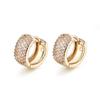Women's Earrings Round Retro Hoops Jewelry Gold Color Zircon Small Ear Ring Vintage Female Accessories LAMOON