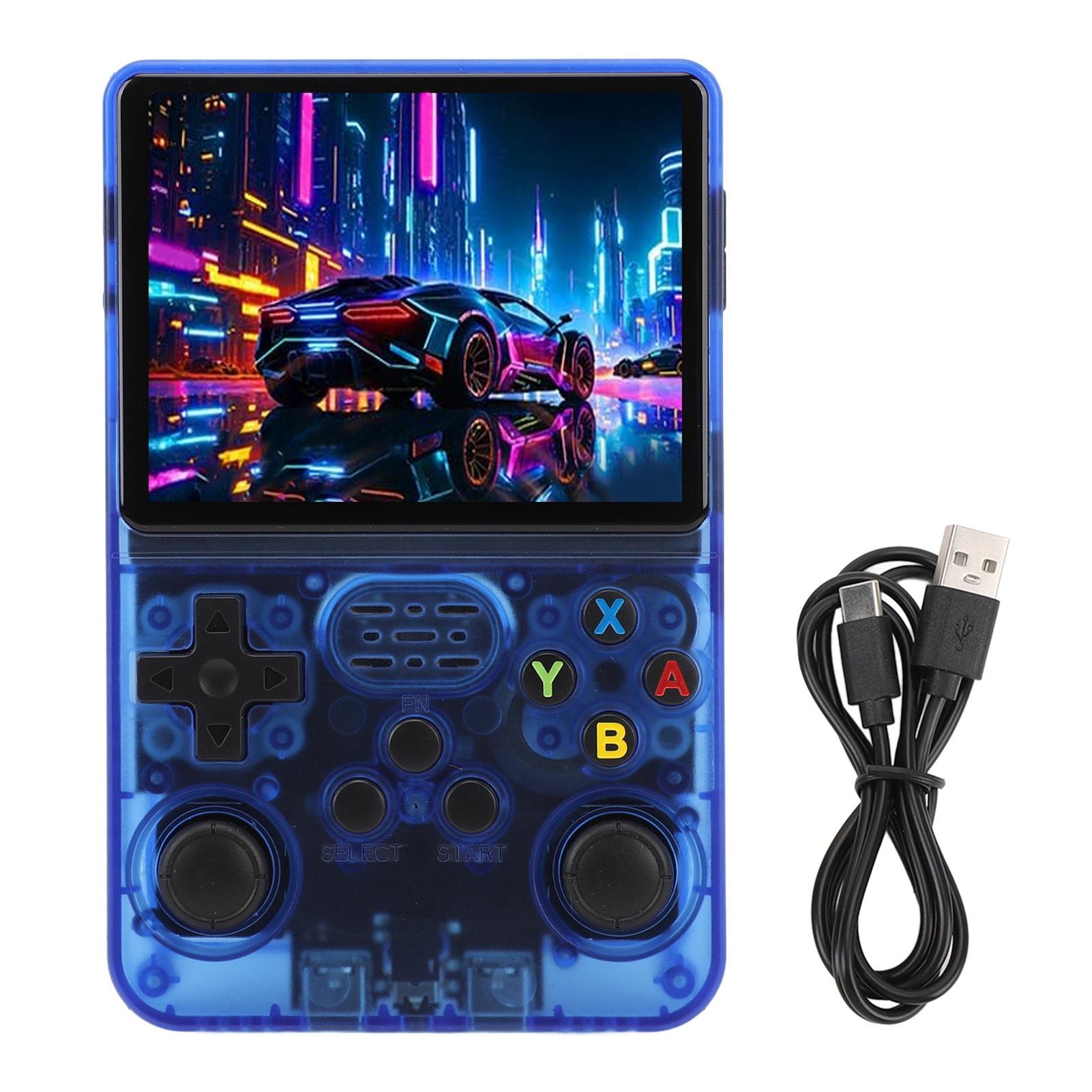 Портативная игровая консоль 3,5-дюймовый цветной экран 640x480 IPS двойной 3D джойстик портативный видеоплеер Blue 128GB