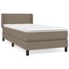 Lit avec sommier à lattes - Maison Exclusive - Matelas 90x190 cm - Tête de lit réglable - Couleur taupe