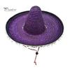 Zonnehoed Mexicaanse Sombrero met Kleurrijke Pompons, Hawaiiaanse Stijl Geweven Strohoed, Brede Rand Lichtgewicht Alle Seizoenen Feestkostuum voor de Zomer