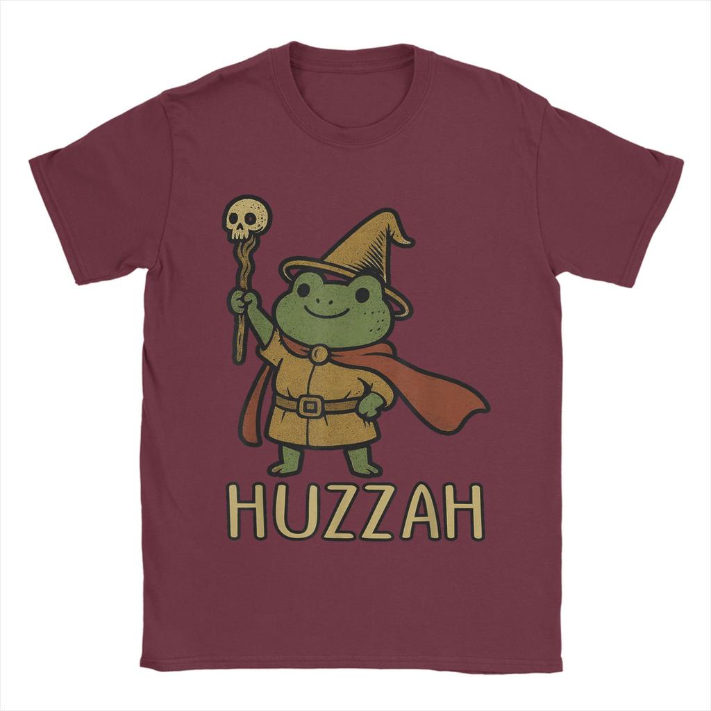 Huzzah Frog Wizard Men's T Shirt  Leisure Tee Shirt Short Sleeve Crew Neck T-Shirts Cotton 6XL Clothing