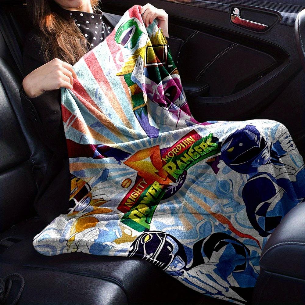 1pc Mighty Morphin Power Rangers Digital Printed Flannel Blanket, Super Soft Plush Fleece Bed Cover, Multipurpose Four Seasons Hypoallergeni