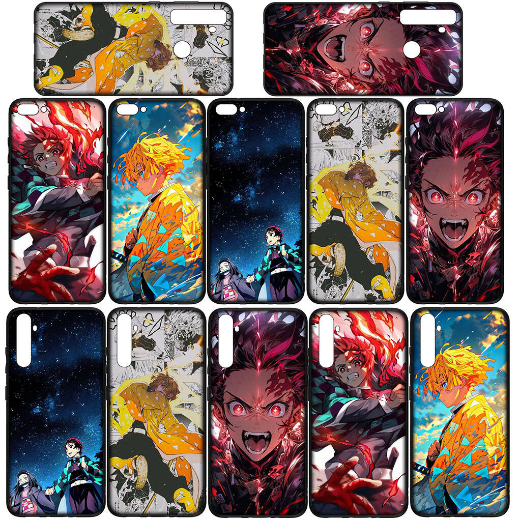 for Motorola Moto Edge 70 60 50 G54 G86 Samsung Galaxy S25 iPhone 17 16 15 Redmi Note 14 13 Pro Max Phone Case Demon Slayer Tanjirou Agatsuma Zenitsu
