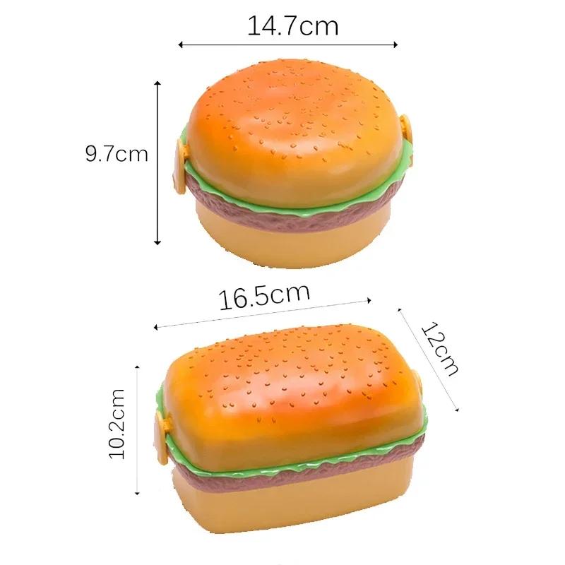 1PC Creative Hamburger Plastic Lunch Box Cute Cookie Shape Bento Box Lunch Box Students Cartoon Children BentoBox Tableware