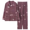 In the Elderly Pure Cotton Pajamas Women's Spring and Autumn Long-sleeved Middle-aged Mother Large Size Cardigan Set Old Lady Loungewear