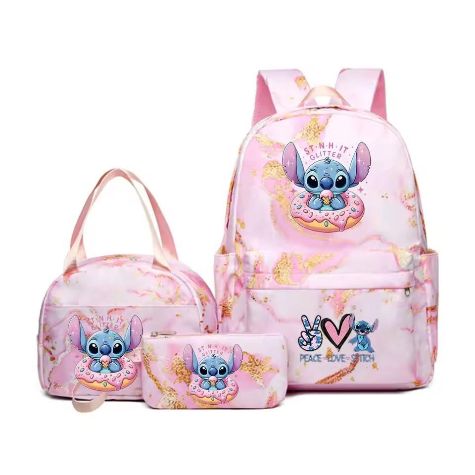 Three-Piece Schoolbag, Primary And Secondary School Backpack, Youth Travel Backpack, Cartoon Backpack. Three-piece set