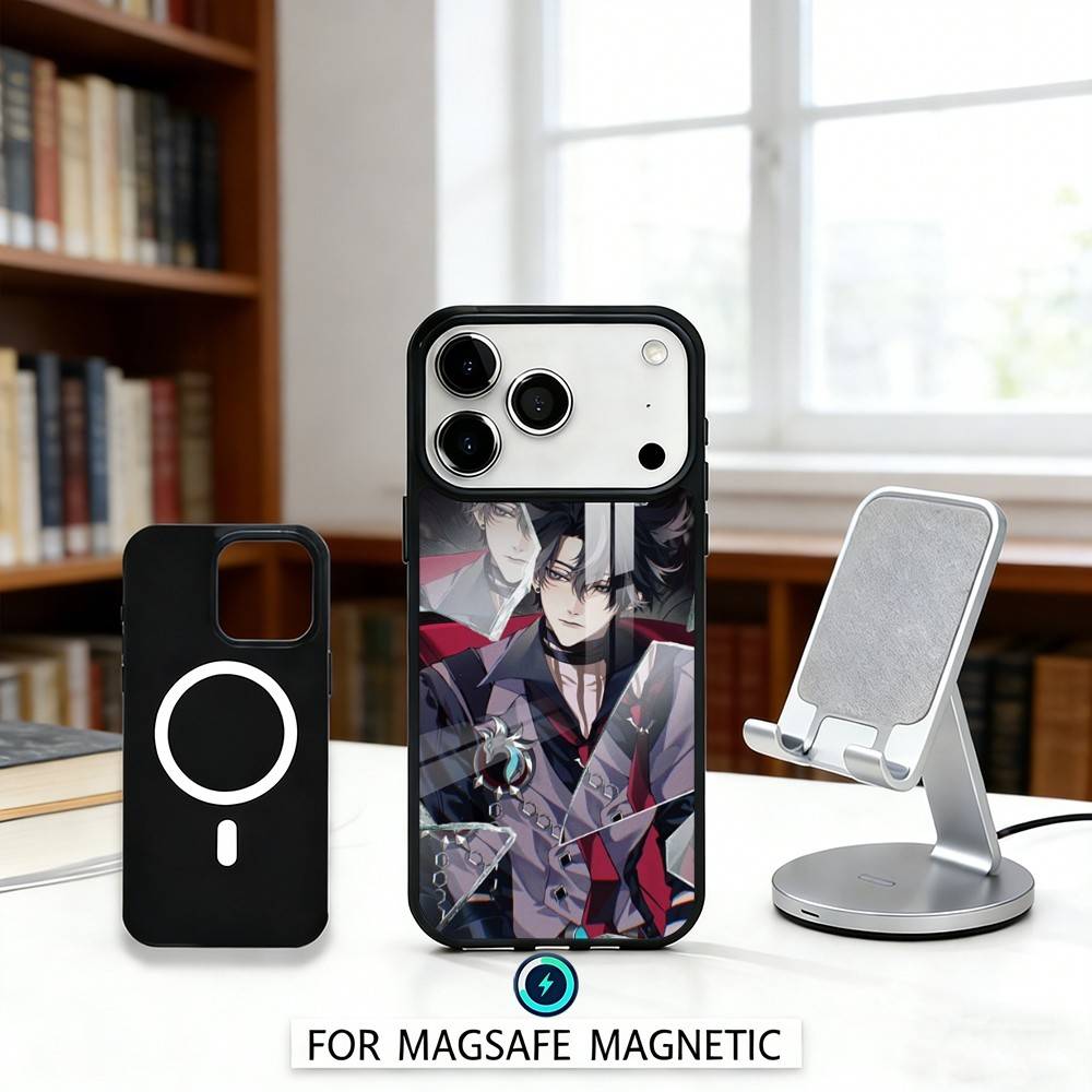 

G-Genshin Impact W-Wriothesley Phone Case Magnetic For iPhone17 16 15 14 13 12 Pro Max For Magsafe Wireless Charging Cover iPhone14