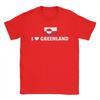 Greenland Flag  TShirts Men  Funny Pure Cotton Tee Shirt Crew Neck Short Sleeve T Shirts Gift Idea Clothes