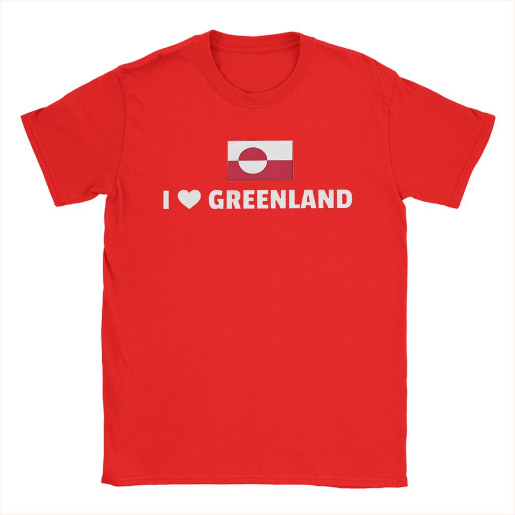 Greenland Flag TShirts Men Funny Pure Cotton Tee Shirt Crew Neck Short Sleeve T Shirts Gift Idea Clothes