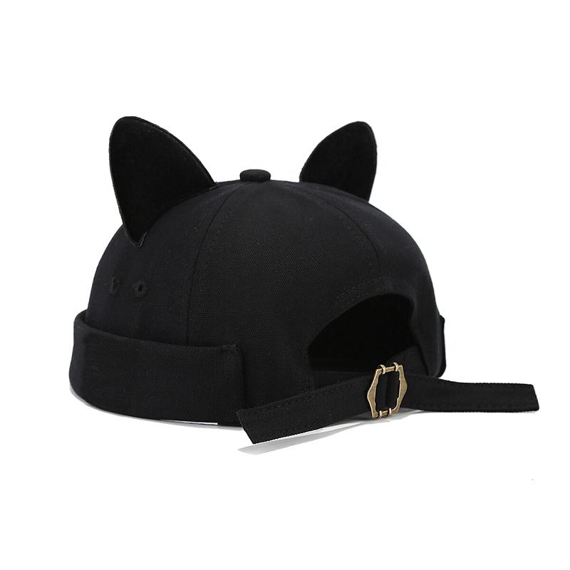 Cute Kids Brimless Hat with Cat Ears Solid Color Design Perfect for Outdoors and Breathable