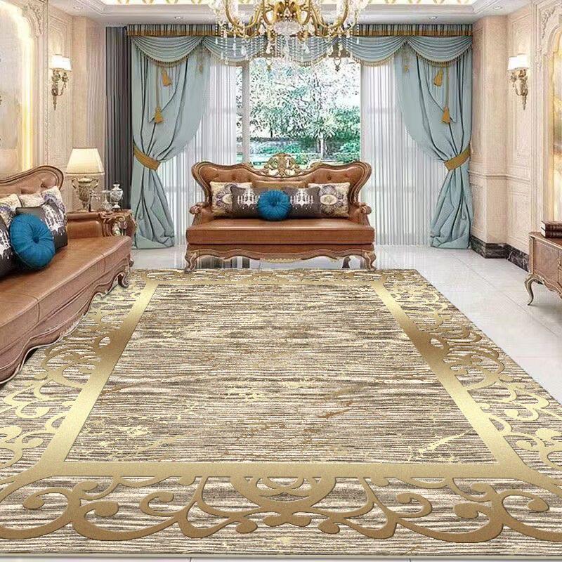 

Килим у європейському стилі золотистий вітальня розкіш велика площа декор килими для спальні лаунж кавові столики протиковзкий килимок пральний 200*250cm