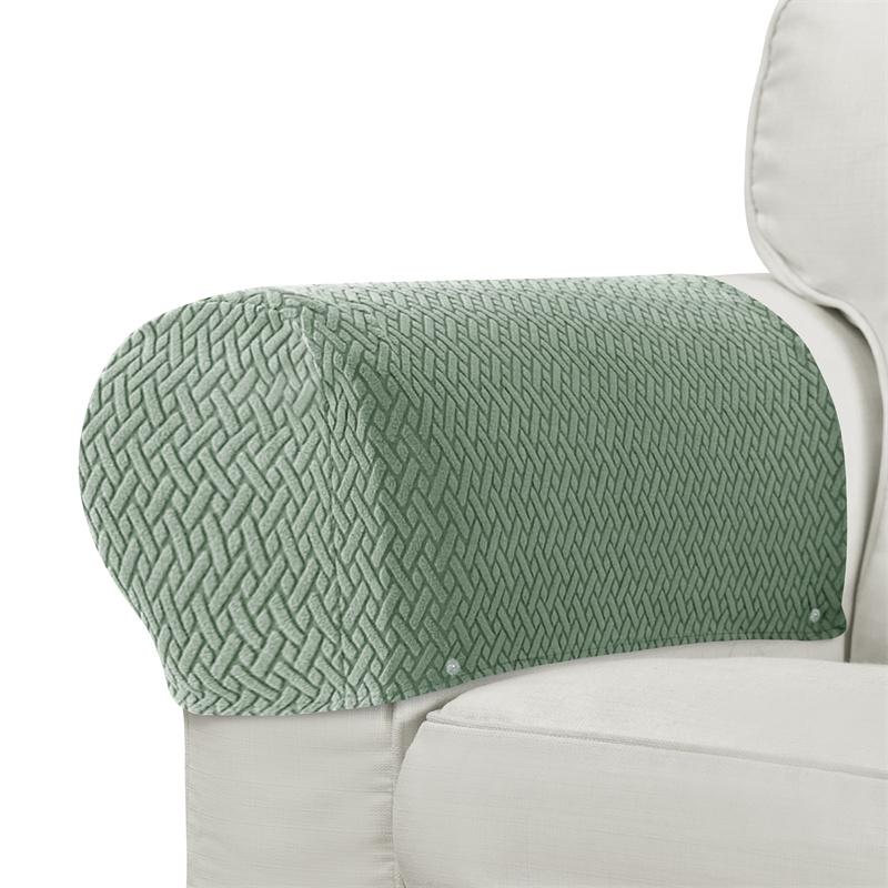 2 Stück/Set Staubdichte Sofasesselbezüge Waschbare Abnehmbare Armlehnenbezüge für Stühle Elastische Haus-Sofa-Armschutzbezüge
