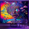 VIKAMA Surreal Starry Sky Tapestry Gradient Illusion Living Room Bedroom Art Studio Fantasy Human Face Room Tapestry