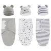 Baby Baumwoll-Swaddle-Decke 0-6 Monate Neugeborenes Anti-Schreck-Fotografie-Decke Wickeltuch Mützen-Set Anti-Strampeln Steppdecke Neugeborenen Geschenke