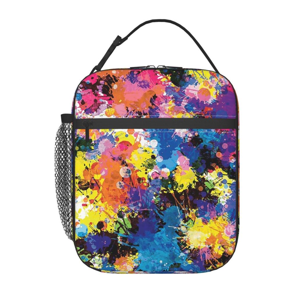 Colorful Graffiti Splashing Insulated Lunch Bag for Kids School Cooler Thermal Food Box Tote Leakproof Lunch Boxes Container
