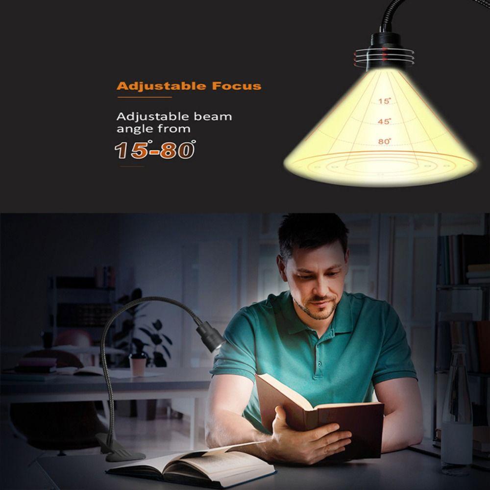 Dimmable USB Clamp Book Light Clip-On Flexible Gooseneck Lamp Modern Fish Tank Clip Lamp  Reading