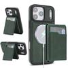 Case for iPhone 17 Pro Max - Leather/PU, Green, With Stand