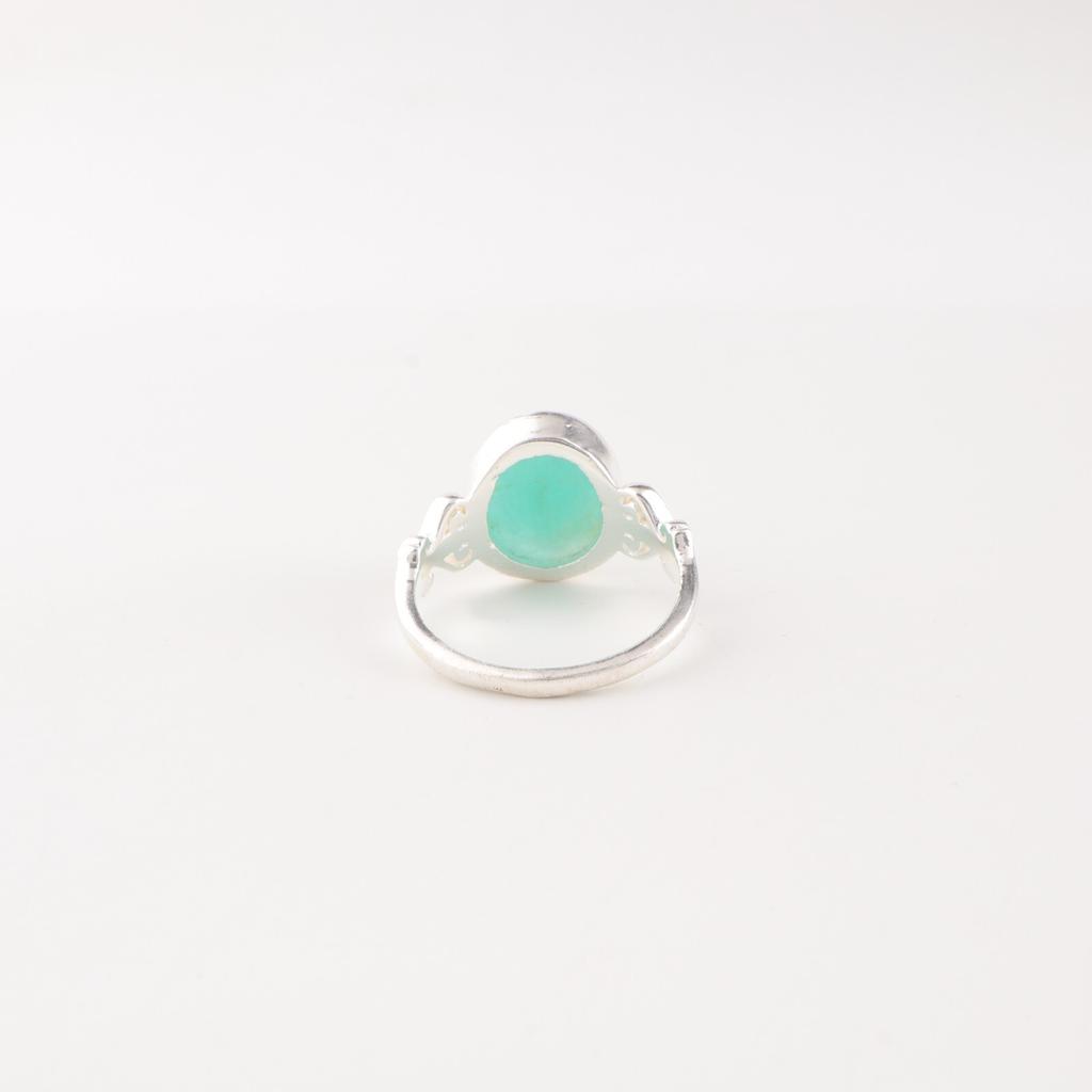 Přírodní amazonitový drahokam 925 Sterlingové stříbro Šperky Ručně vyráběný Stylový Prsten RR-66-35