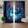 Jit Vivid Butterfly Pattern Curtains Shading Polyester Living Room Decor Curtain Set Of 2 Made With Rod Pocket Washable Area Ready