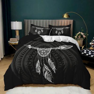 Dream Catcher Duvet Cover Set For Kids Polyester Bedding Set 3D Print Colourful Feather Pattern Bohemian Style King Queen Size