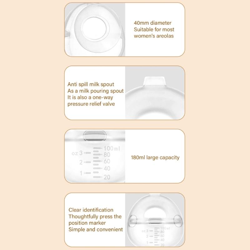 Easy Cleaning Silicone Milk Saver for Breastfeeding, Comfortable Leak Proof 100ml Capacity Milk Collector Wearable