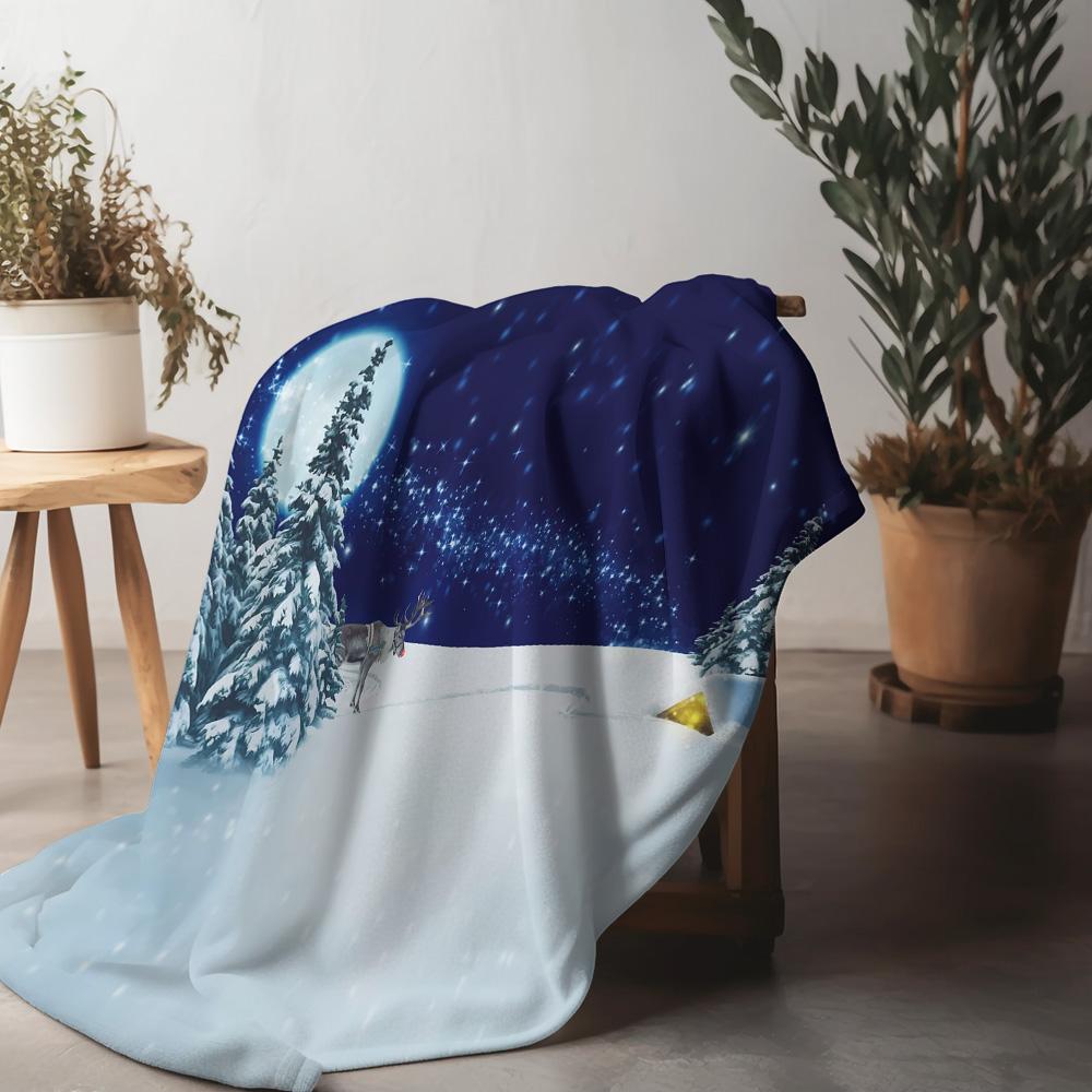 Tuniu Cozy Fleece Blanket for Sofa Bed Bedroom Home Decor Warm Throw Blanket Soft Plush Bed Cover 75x90cm
