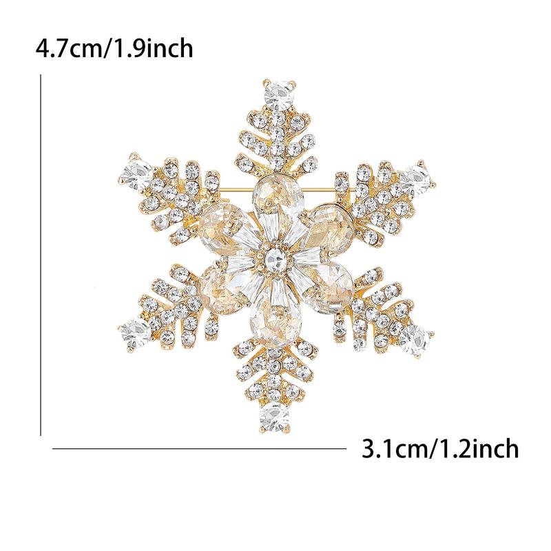 Fashion Rhinestone Winter Snowflake Brooches For Women Unisex Christmas Pin Casual Party Accessories Friends New Year Gifts