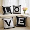 LOVE Simplified English Alphabet Cushion Cover Plush Fabric Soft DoubleSided Printed Sofa Warm Home Child Gift Pillow Case