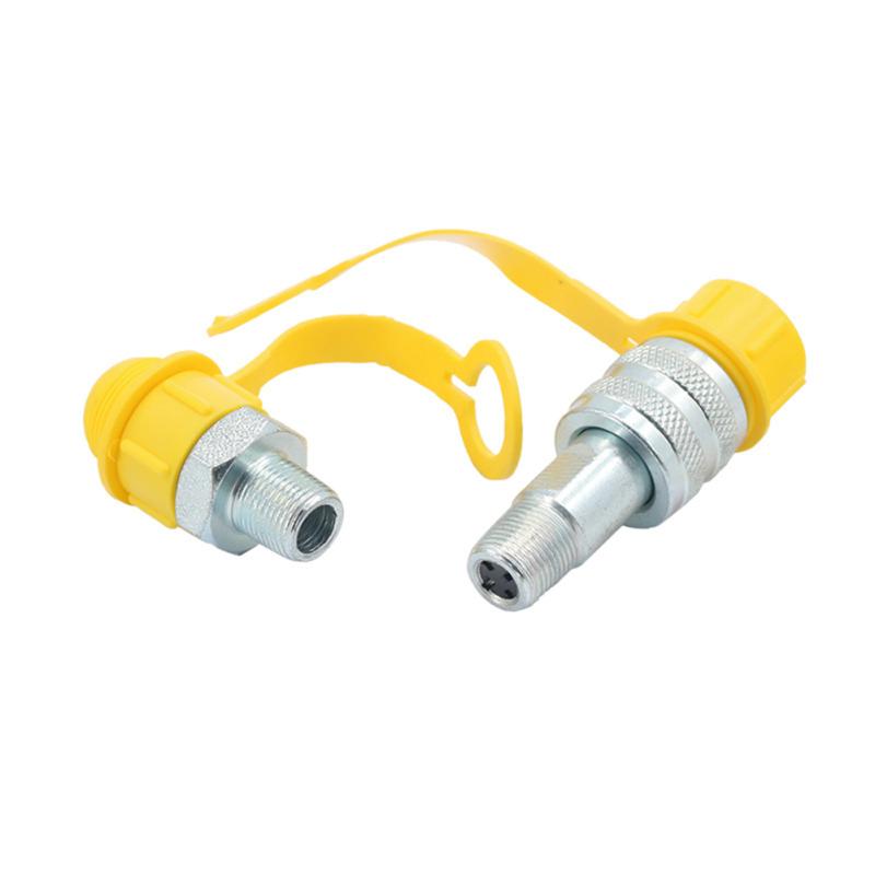 2 Stück Stahl Verchromt Zg3/8" Schnellverbinder Set Hochdruckölleitung Stecker + Buchse Kupplung