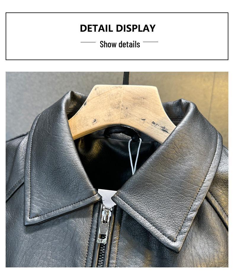 Men's Retro PU Leather Motorcycle Jacket - Casual, Cool, Versatile Winter Coat