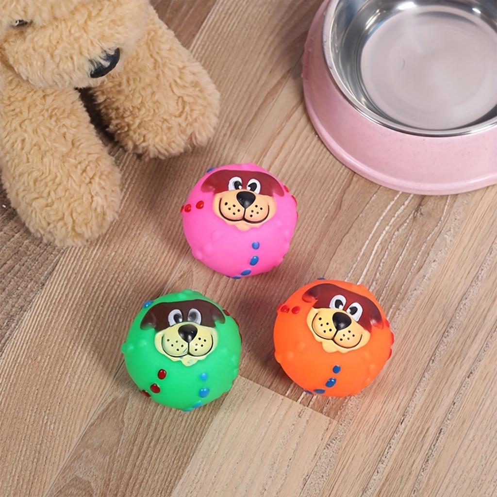 Kolorowa, winylowa zabawka dla psów z dźwiękiem i pyskiem psa. Interaktywna zabawka dla psów.