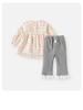Girls' Floral Print Cotton Two-Piece Set - Long Sleeve Top & Pants for Spring/Autumn