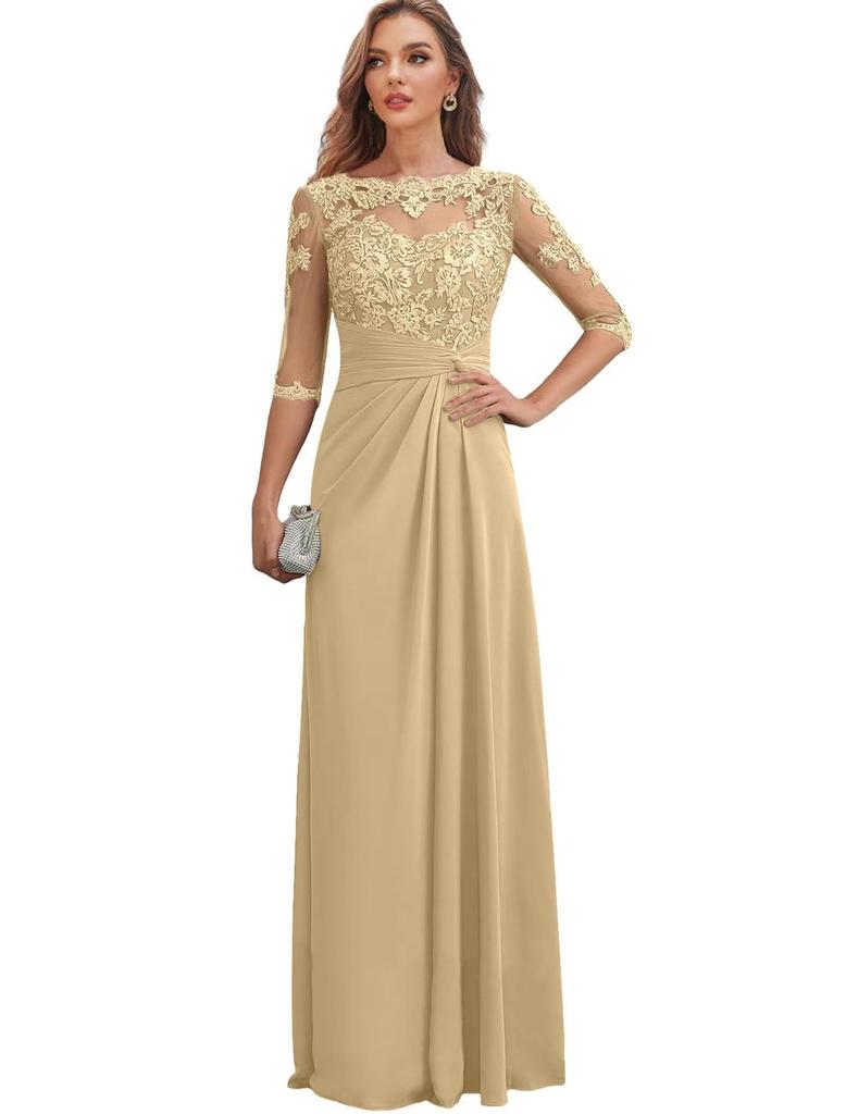 Dress European and American Chiffon Elegant Seven-quarter-sleeved Multi-color Enlarged Evening Dress Dance Dress